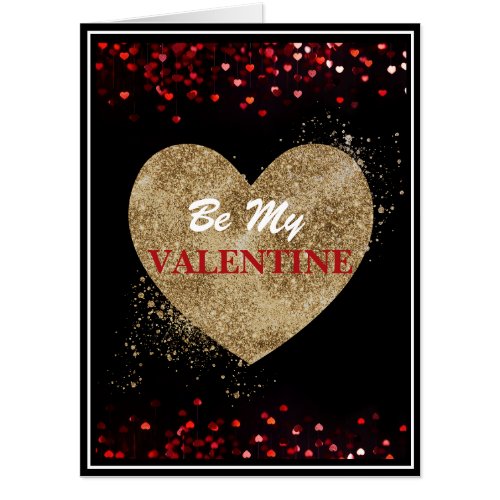 Jumbo Red Black and Gold Valentines Card