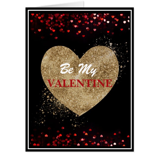 Jumbo Red, Black and Gold Valentine's Card (Front)