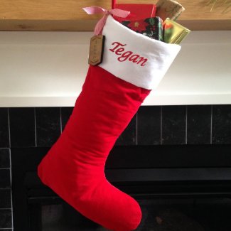 Jumbo Red & White Velvet Christmas Stocking