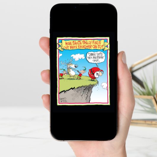 Jumbo Reindeer Can Fly Christmas Card (Front Digital)