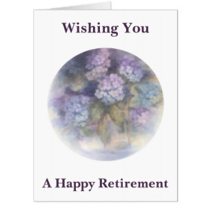 Jumbo Retirement Card for Her   Blue Hydrangea