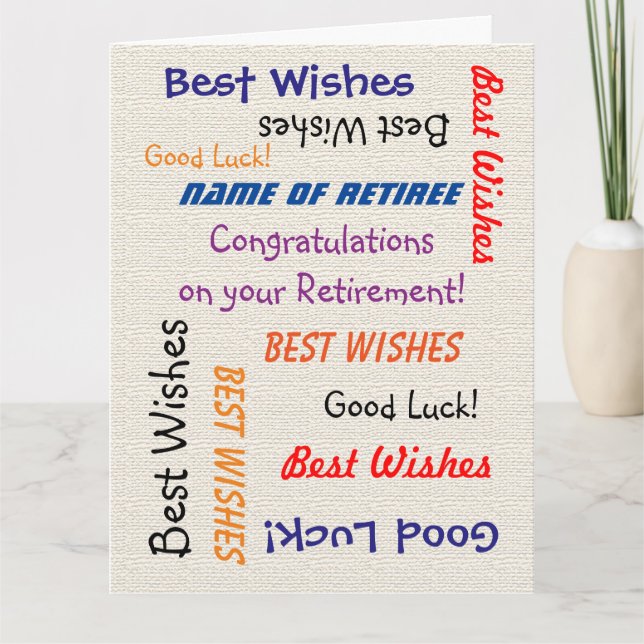 JUMBO Retirement Congratulations from All Burlap Card (Front)
