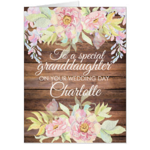 Jumbo Rustic Granddaughter Bride Congratulations Card