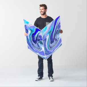 Jumbo Sized Blue and White Marble Birthday Card