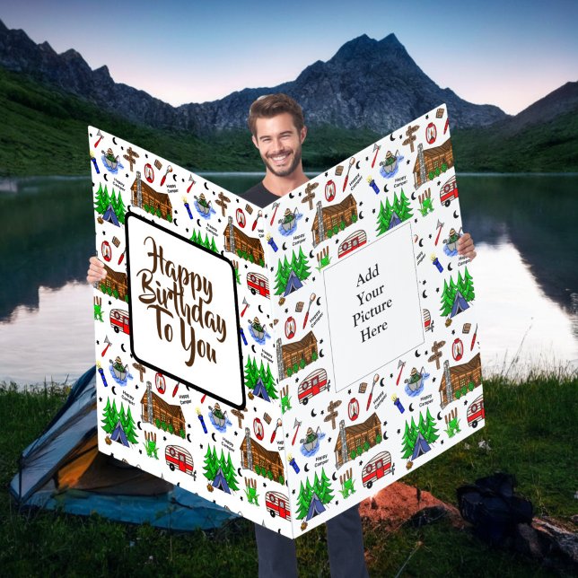 Jumbo Sized Camping Themed Birthday Photo Card (Creator Uploaded)
