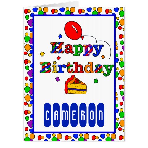 Jumbo Sized Colorful Happy Birthday Card