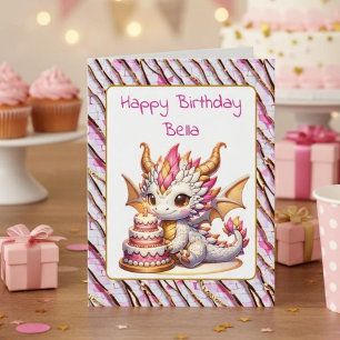 Jumbo-Sized Dragon Coloring Page Girl's Birthday Card