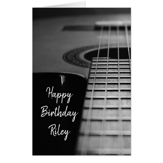 Jumbo Sized Guitar Themed Birthday Card (Front)
