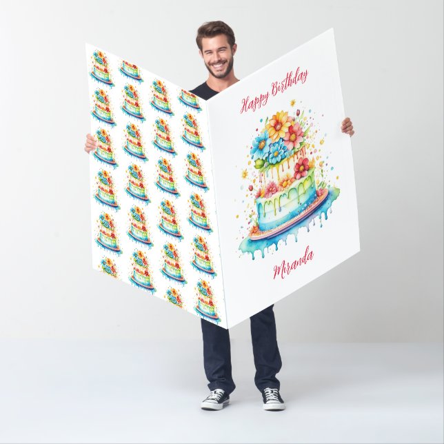 Jumbo-Sized Happy Birthday Personalized Card (In Situ)