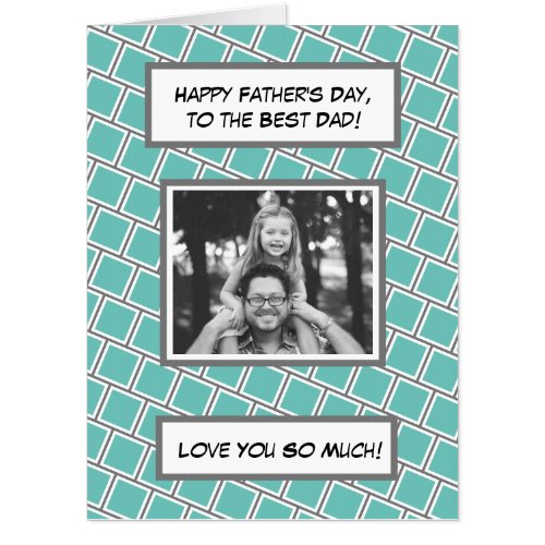 Jumbo Sized Happy Fathers Day Family Photo   Car Card