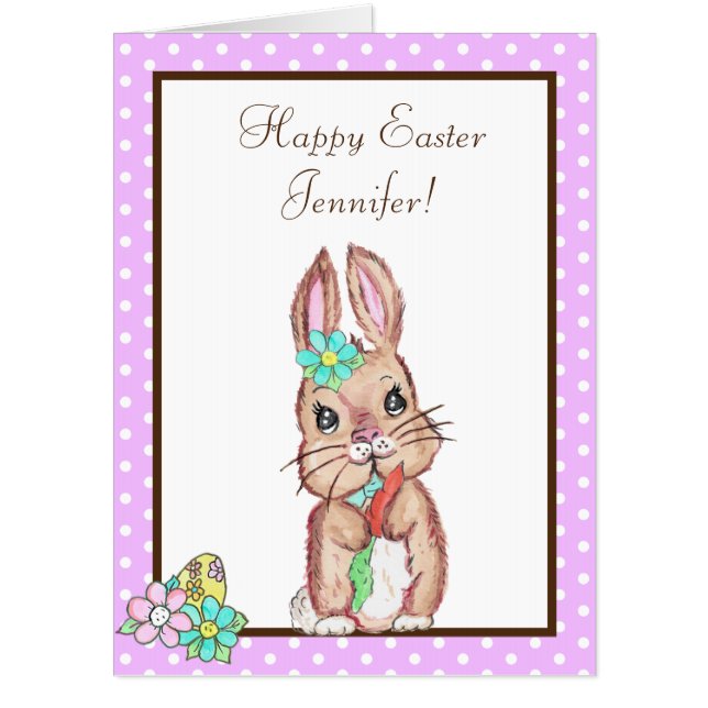 Jumbo Sized Kid's Activity Easter Bunny Card (Front)