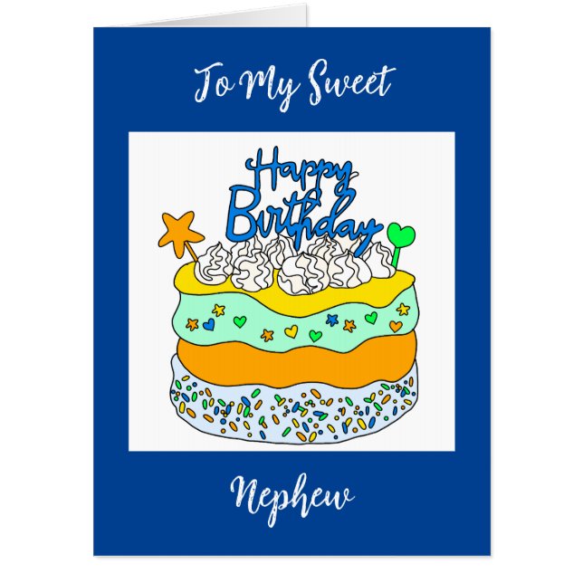 Jumbo Sized Nephew Birthday Card (Front)