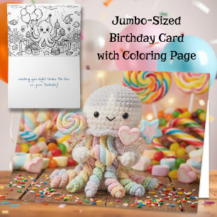 Jumbo-Sized Octopus Themed Child's Birthday Card