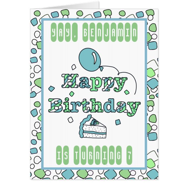 Jumbo Sized Personalized Happy Birthday Card (Front)