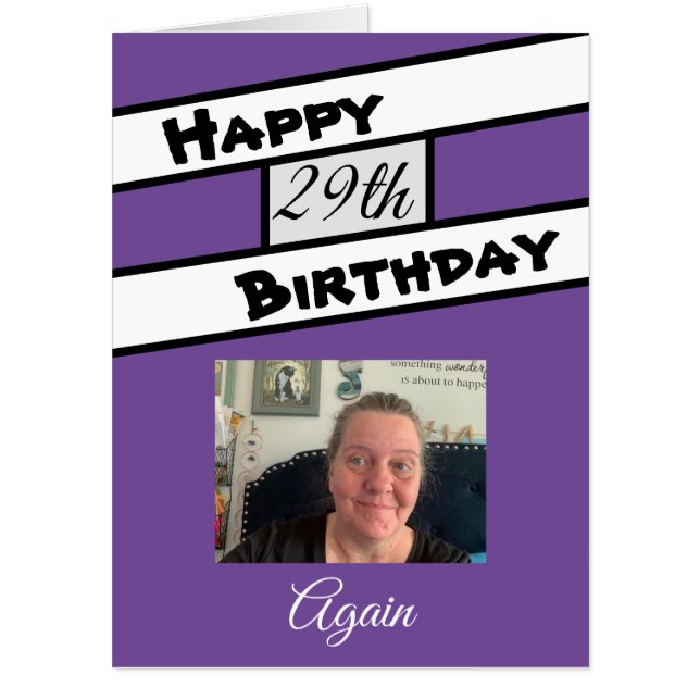 Jumbo Sized Personalized Photo Happy Birthday Card (Front)