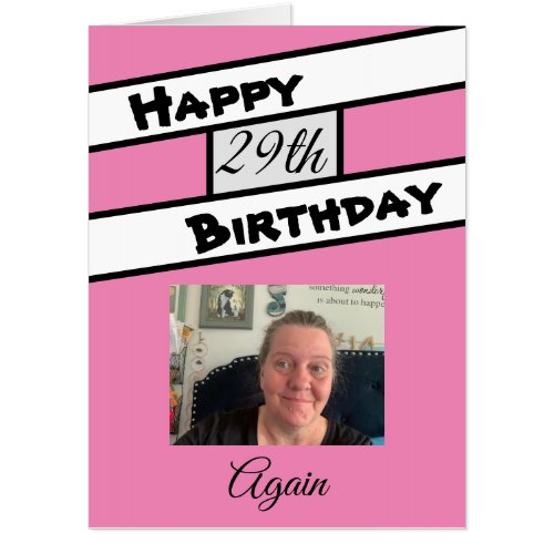 Jumbo Sized Personalized Photo Happy Birthday Card