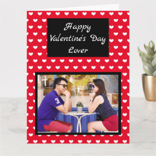 Jumbo Sized Red Hearts Photo Valentine's Day Card