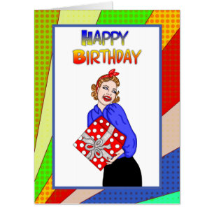 Jumbo-Sized Retro Pop Art style Birthday  Card