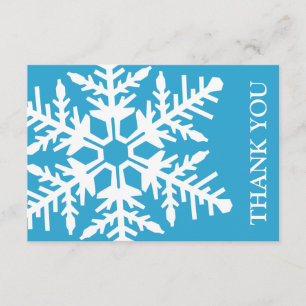 Jumbo Snowflake Thank You Card (Blue / White)