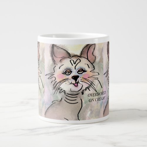 Jumbo Specialty Mug Funny Whimsical Original Kitty