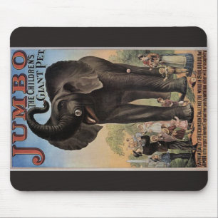 Jumbo The Giant Elephant Retro Theater Mouse Pad