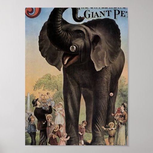 Jumbo The Giant Elephant Retro Theater Poster | Zazzle