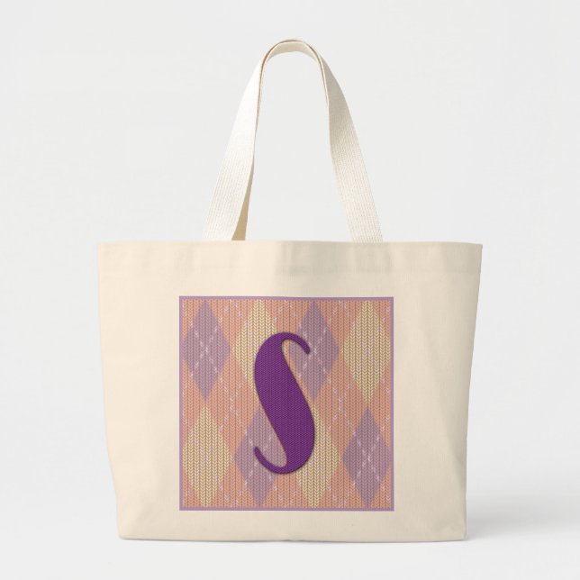 Jumbo tote bag- initial S (Front)