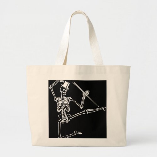 Jumbo Tote DANCING SKELETON WITH TOP HAT