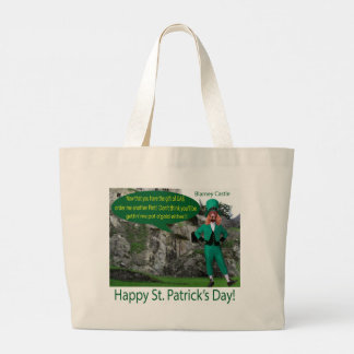 jumbo tote. Happy St. Patrick's Day. irish sette Large Tote Bag