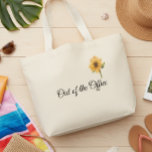 Jumbo Tote Overnight Out of the Office Sunflower<br><div class="desc">This design was created through digital art. It may be personalized by clicking the customize button and changing the color, adding a name, initials or your favorite words. Contact me at colorflowcreations@gmail.com if you with to have this design on another product. Purchase my original abstract acrylic painting for sale at...</div>