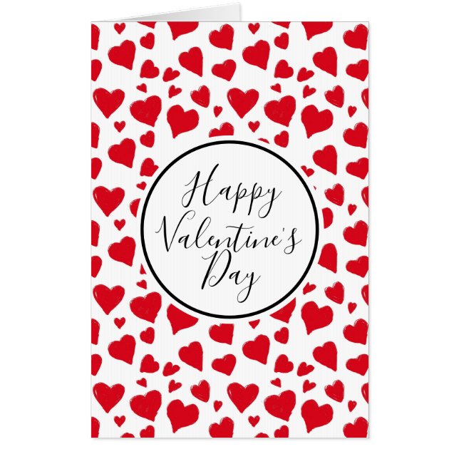 Jumbo Valentines Day Big Red Hearts Personalized Card (Front)