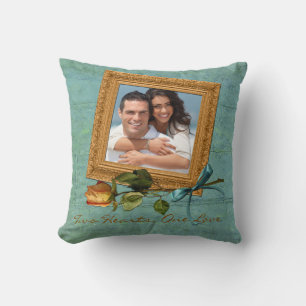 Jumbo Vintage Yellow Rose Photo Pillow