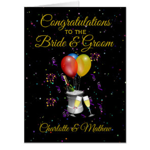 Jumbo Wedding Day Bride & Groom Sparkling Wine Card