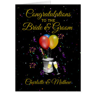 Jumbo Wedding Day Bride & Groom Sparkling Wine Card