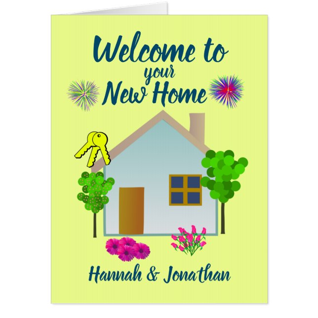 Jumbo Welcome To Your New Home  Card (Front)