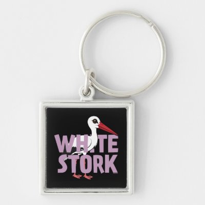 Jumbo White Stork Keychain