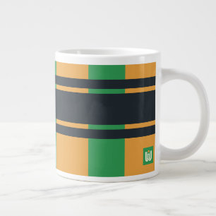 Jumbo Yellow Green Blue Plaid Giant Coffee Mug
