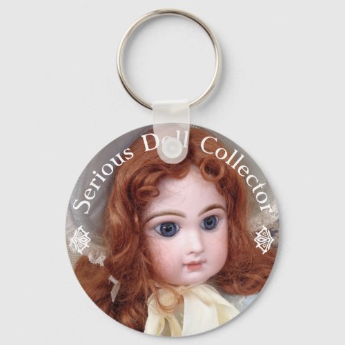 Jumeau Antique Doll Collector 3 Button Pin Keychain