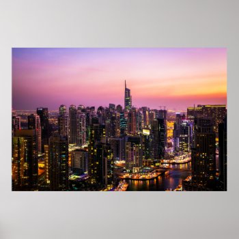 Jumeirah Lake Towers  Dubai  United Arab Emirates Poster by EnhancedImages at Zazzle