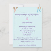 Jump And Bounce Party Invitation (Back)