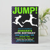 Jump and Play Bounce Birthday Invitation (Standing Front)