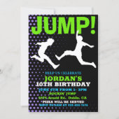 Jump and Play Bounce Birthday Invitation (Front)