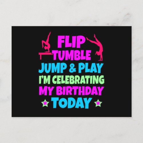 Jump And Play Gymnastics Gymnast Gymnastic Lover G Announcement Postcard