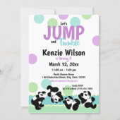 Jump and Tumble Pandas Birthday Party Invitation (Front)
