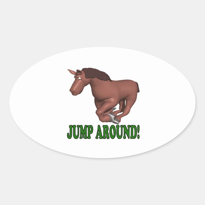 Jump Around Oval Sticker