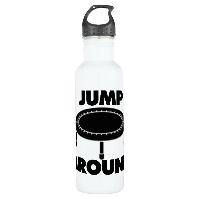 Jump Around Trampoline Stainless Steel Water Bottle (Front)