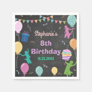 Jump Birthday Chalkboard Kid Trampoline Party Napkins