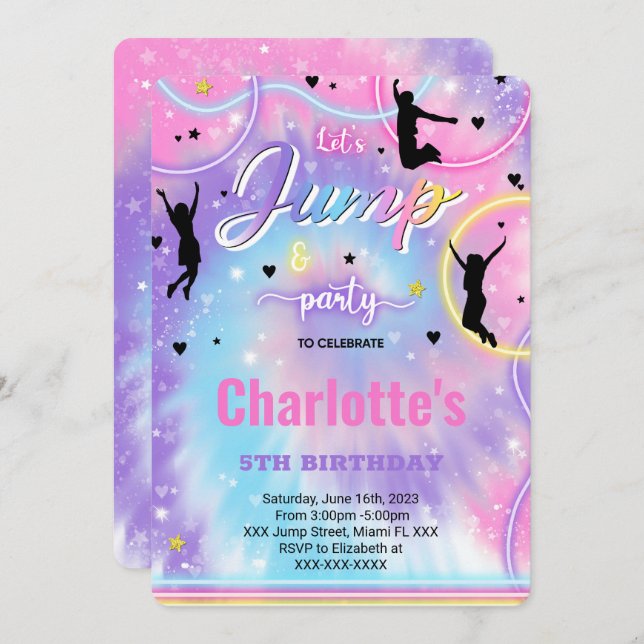 Jump Birthday Invitation (Front/Back)