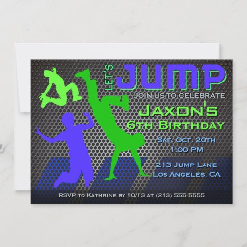 Jump Birthday Invitation _ Bounce House Trampoline