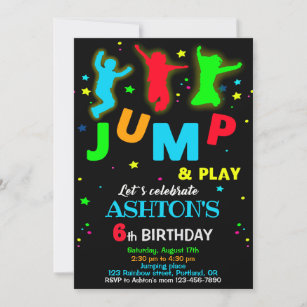 Jump birthday invitation Bounce trampoline park